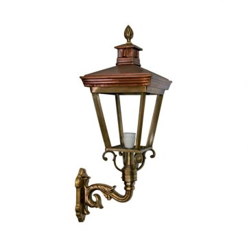Buitenlamp brons met wandarm hoogte 80 cm