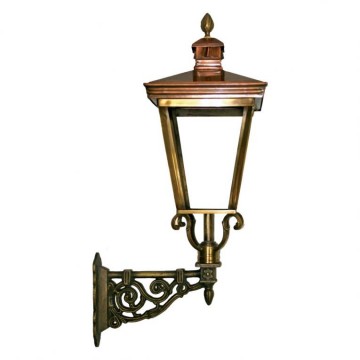 Buitenlamp brons met wandarm hoogte 95 cm
