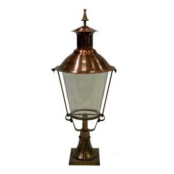 Buitenlamp brons hoogte 87 cm met voetje