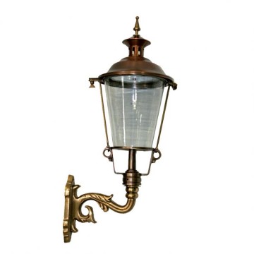 Buitenlamp brons met wandarm hoogte 80 cm