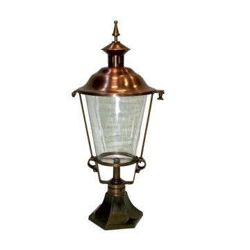 Buitenlamp brons hoogte 70 cm met voetje