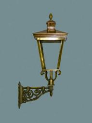 Buitenlamp brons met wandarm hoogte 95 cm